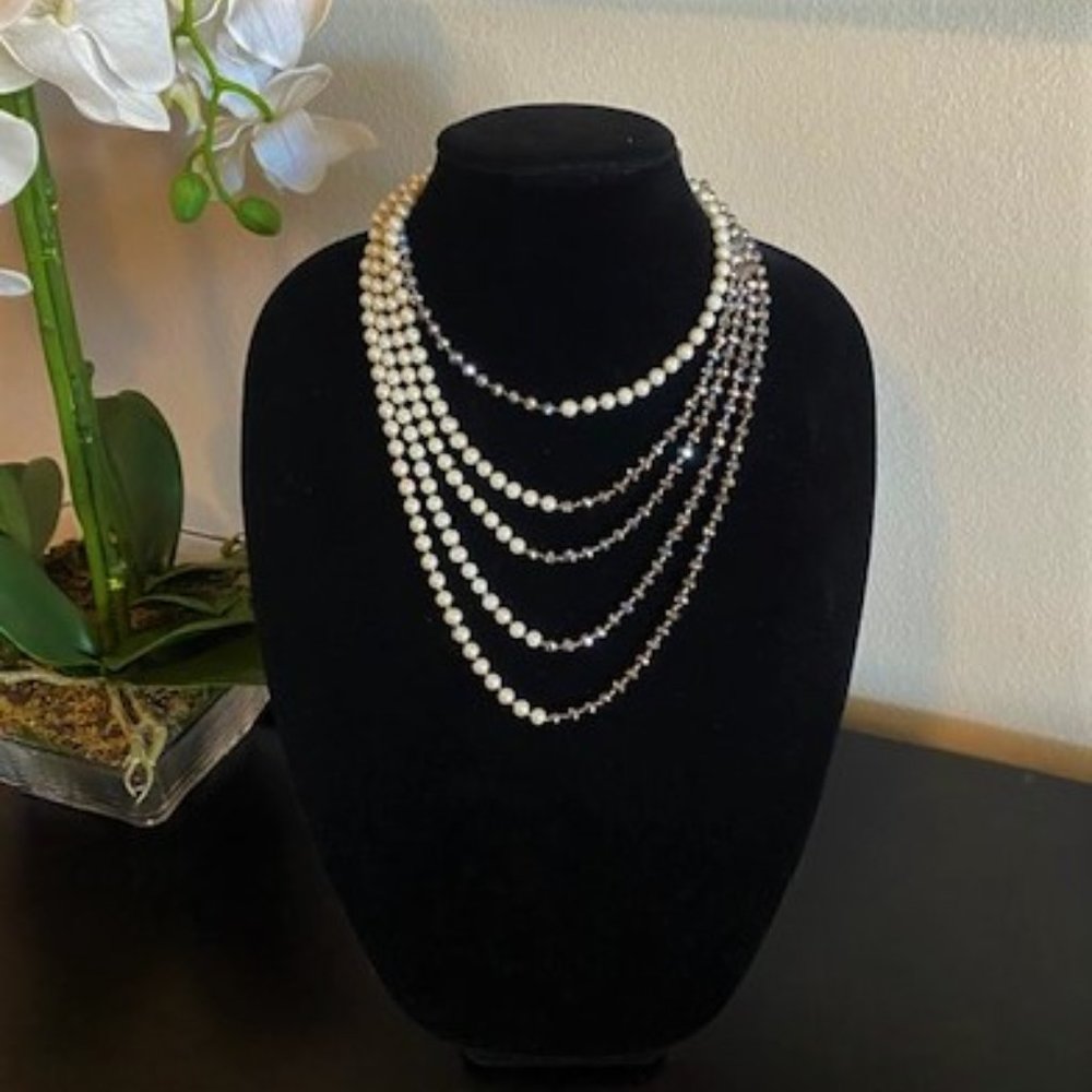 Multi-Strand Faux Pearl Necklace